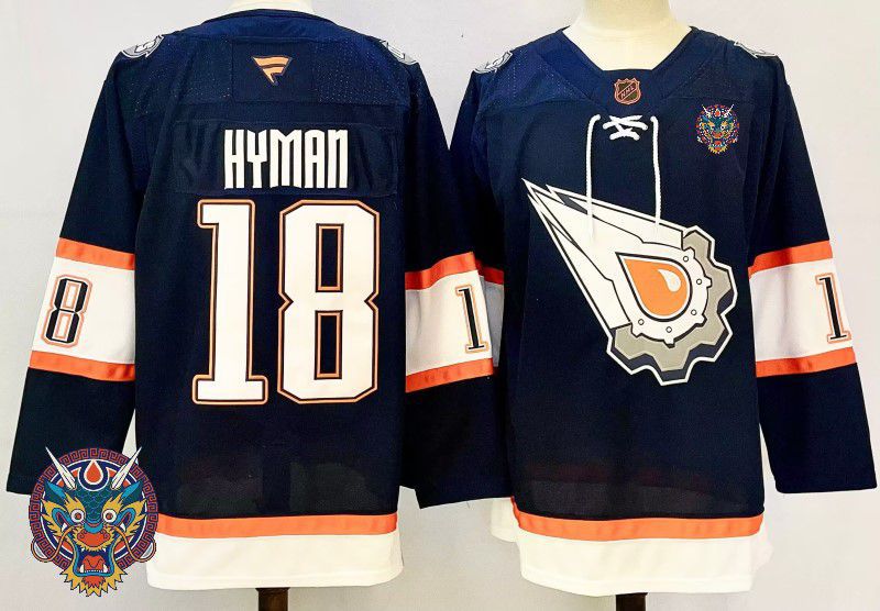 Men Edmonton Oilers #18 Hyman Drak Blue Fanatics 2025 NHL Jersey style 4->edmonton oilers->NHL Jersey